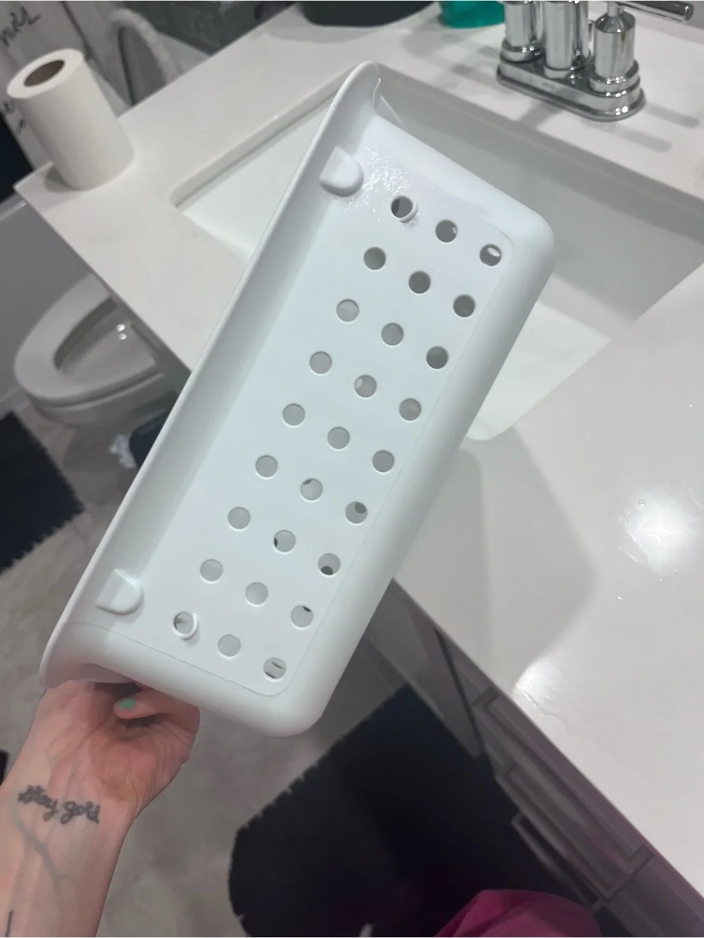 White and Gray Plastic Storage Bin - Home Organization